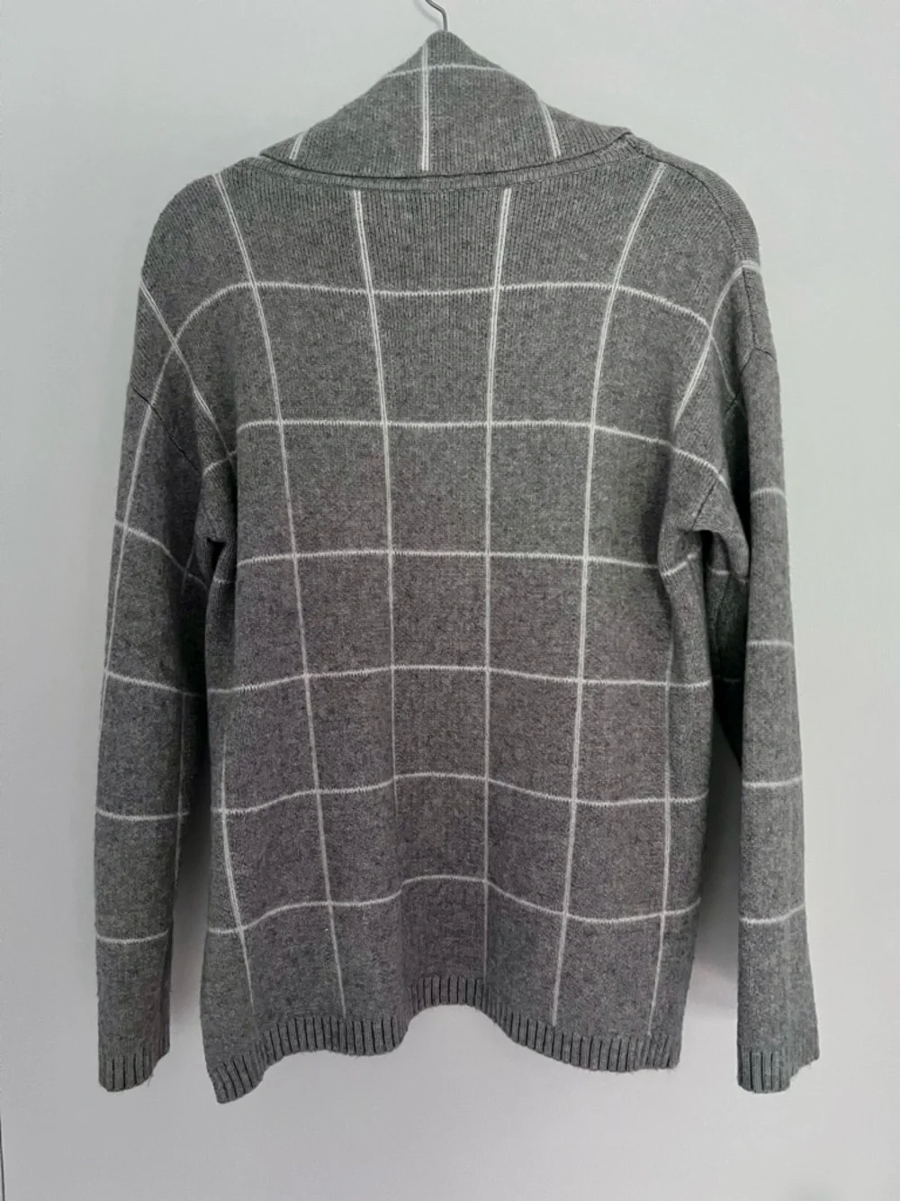 Gray Windowpane Turtleneck Sweater - Picture 2 of 2